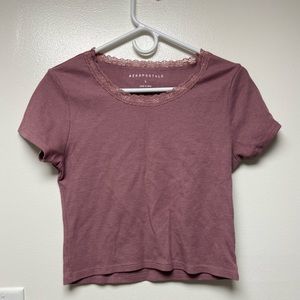 Aeropostale Lace-Lined Crop Top